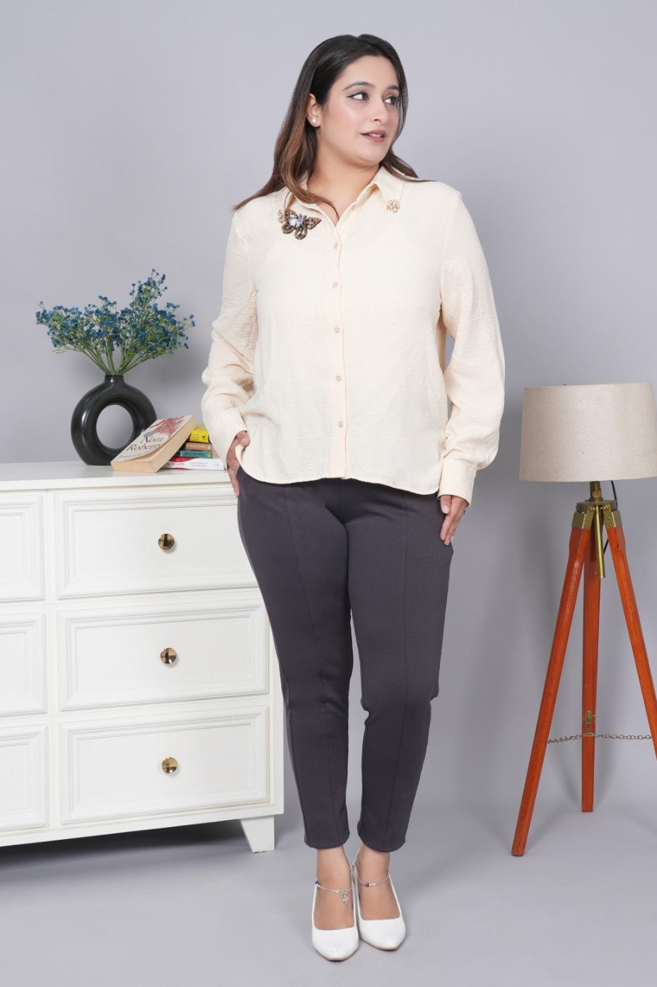 Charcoal stretchable biowash USA HQ cotton premium jegging pant with pockets & superior elastic belt. - Milano jegging pants with pcoket