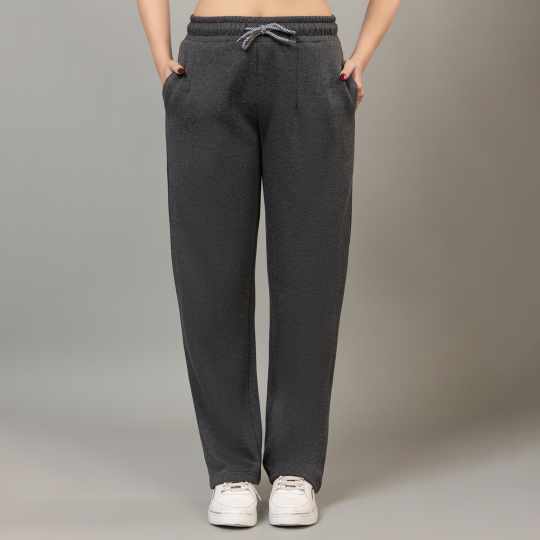 Charcoal winter warm straight fit pants - Winter straight pant