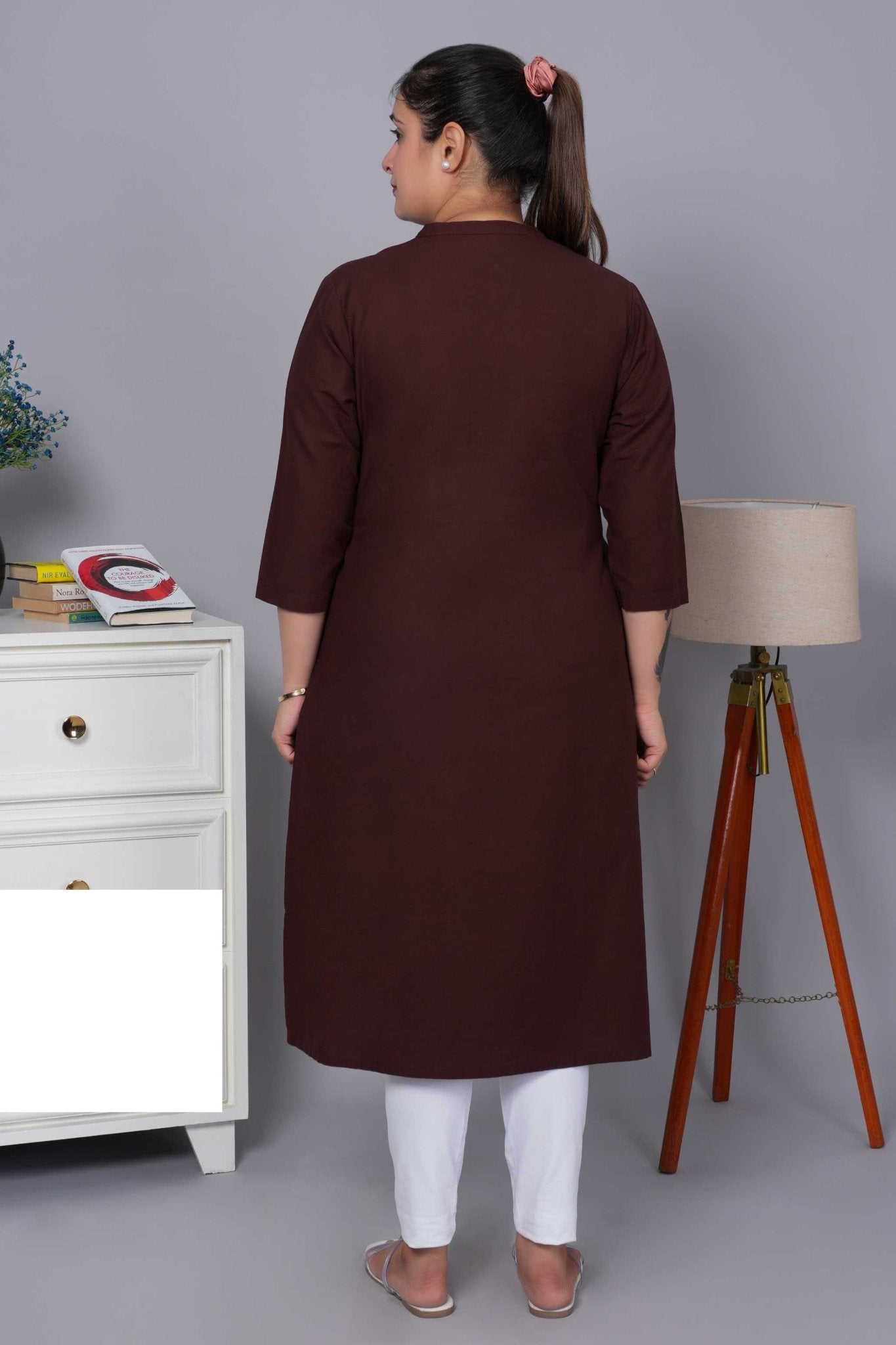 Coffee Bean 100% Premium Cotton Long Kurta - Long kurta