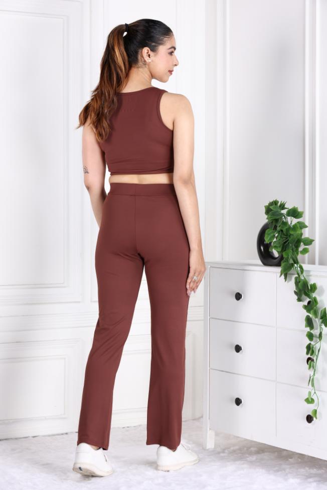 Dark Brown Active Yoga Pant Straight fit - Active cigarette pencil pants