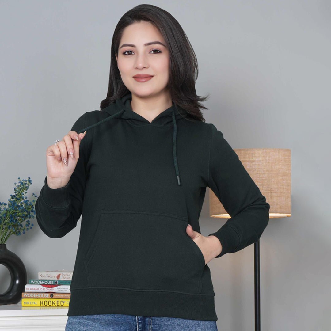 Dark green winter warm hoodies without zip with ultimate comfort - Winter hoodies