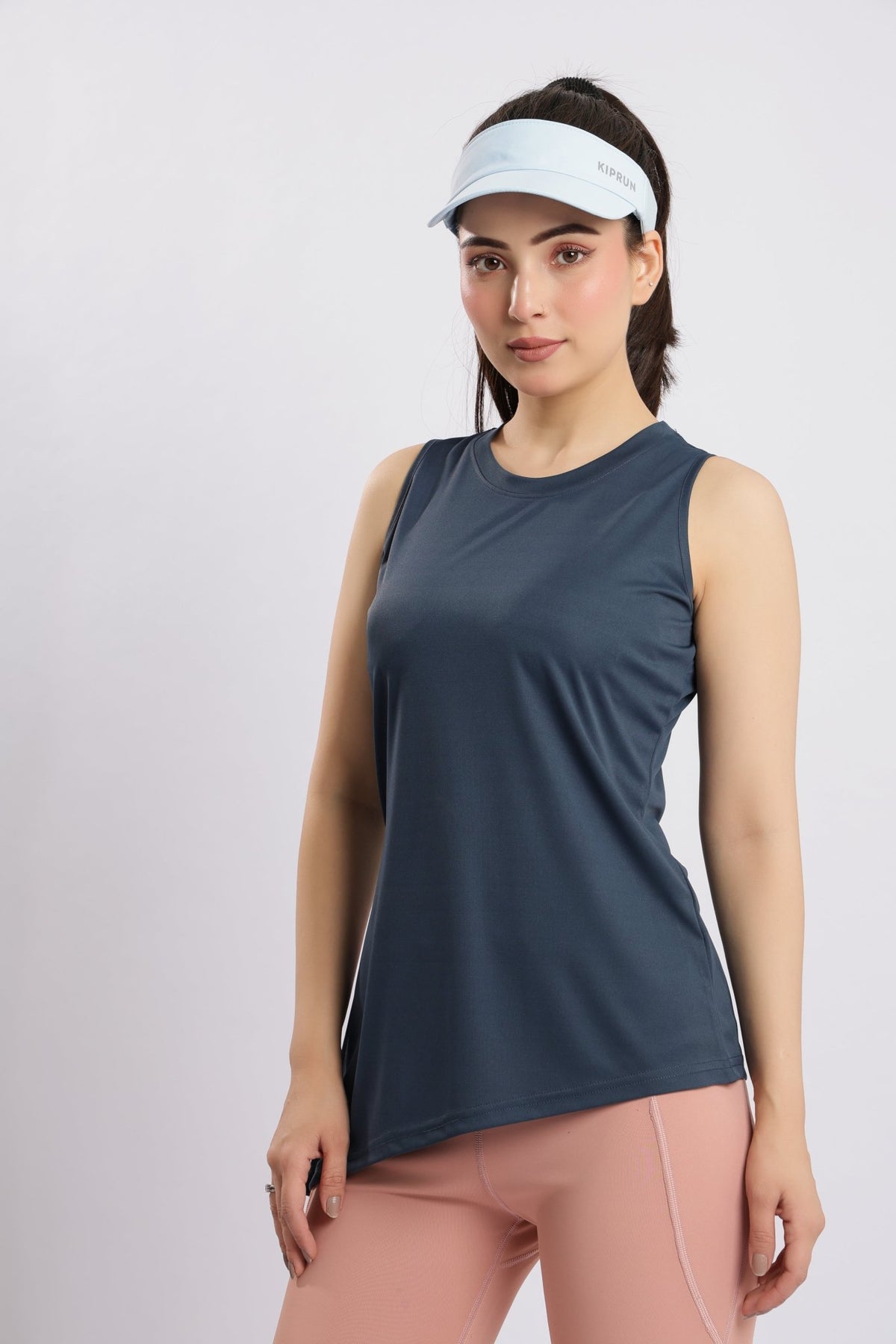 Dark grey active drape flow vest -Active drape flow vest