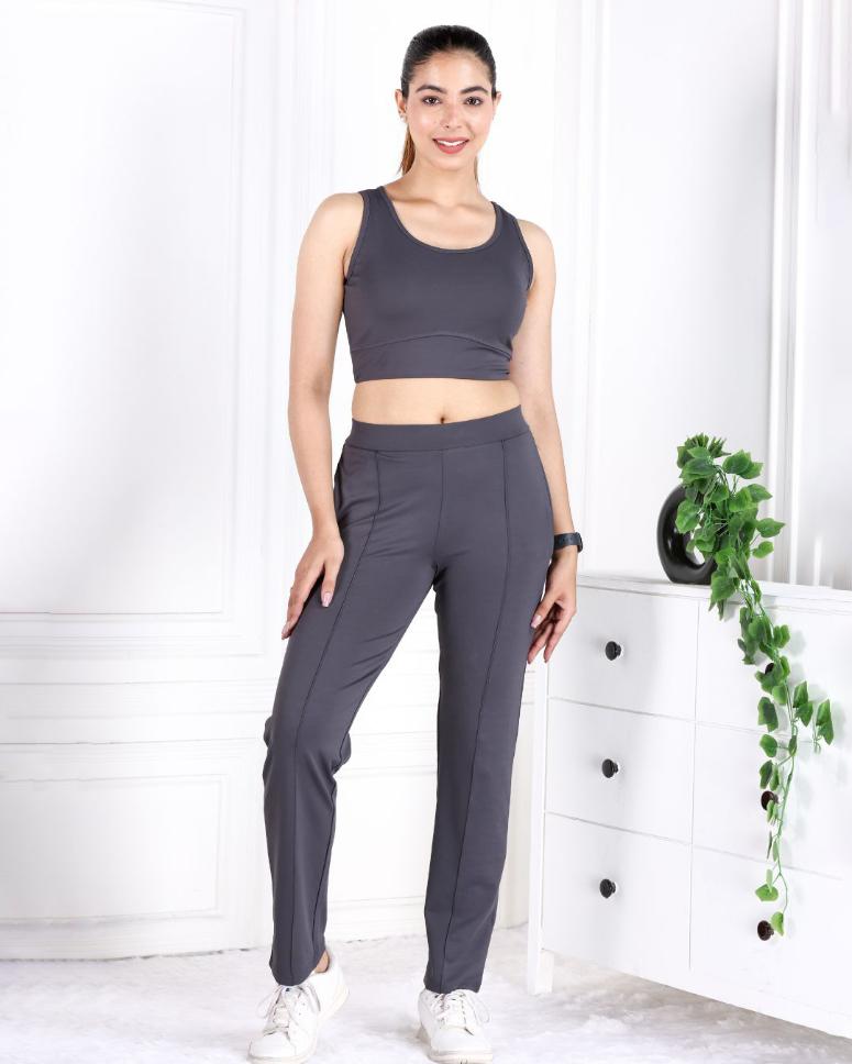 Dark Grey Active Yoga Pant Straight fit - Active cigarette pencil pants