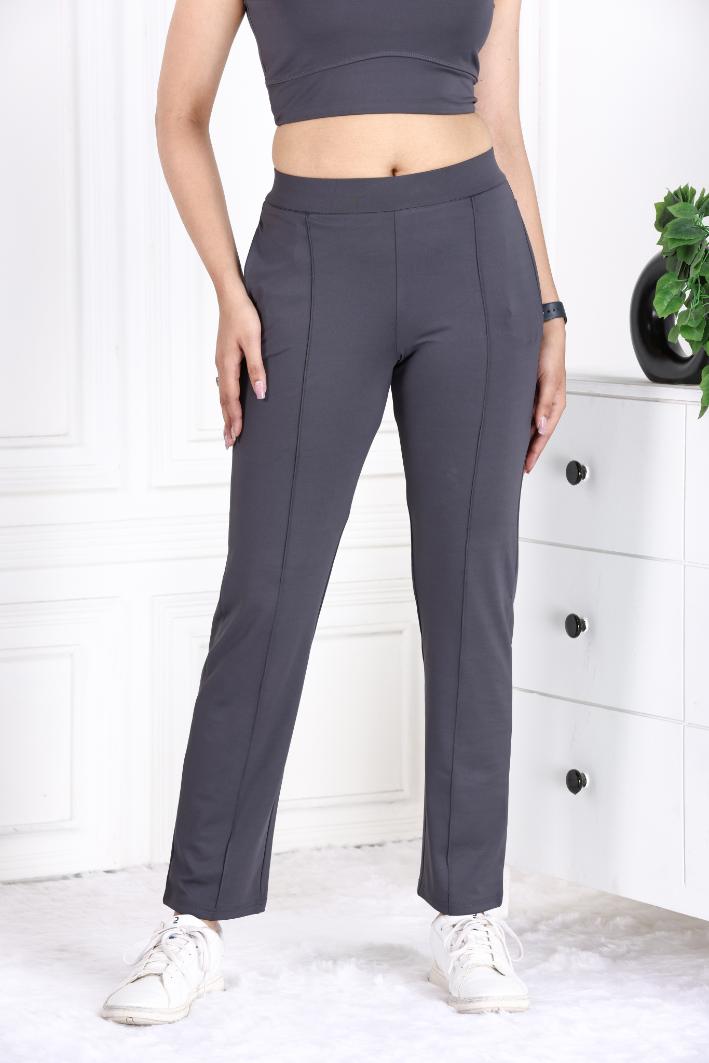 Dark Grey Active Yoga Pant Straight fit - Active cigarette pencil pants