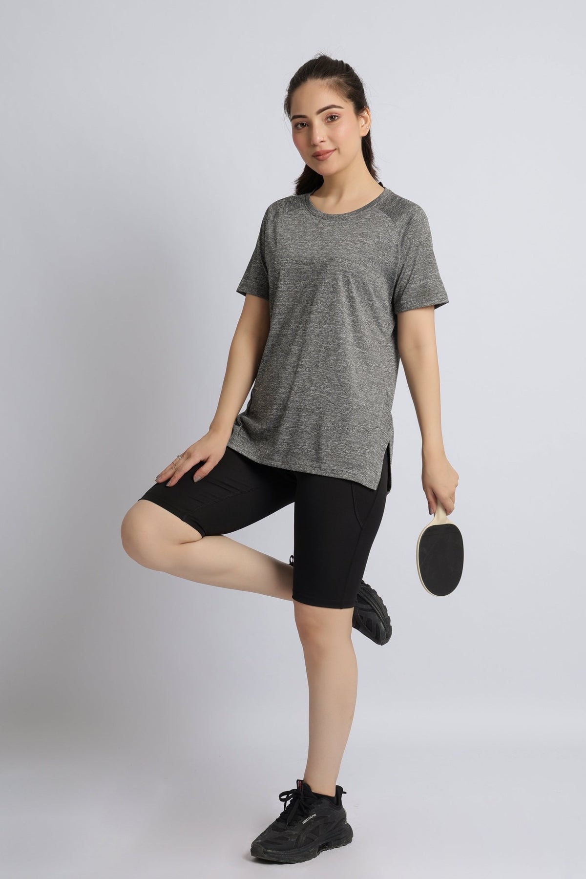 Dark grey melange active regular tshirt -Active regular tshirt