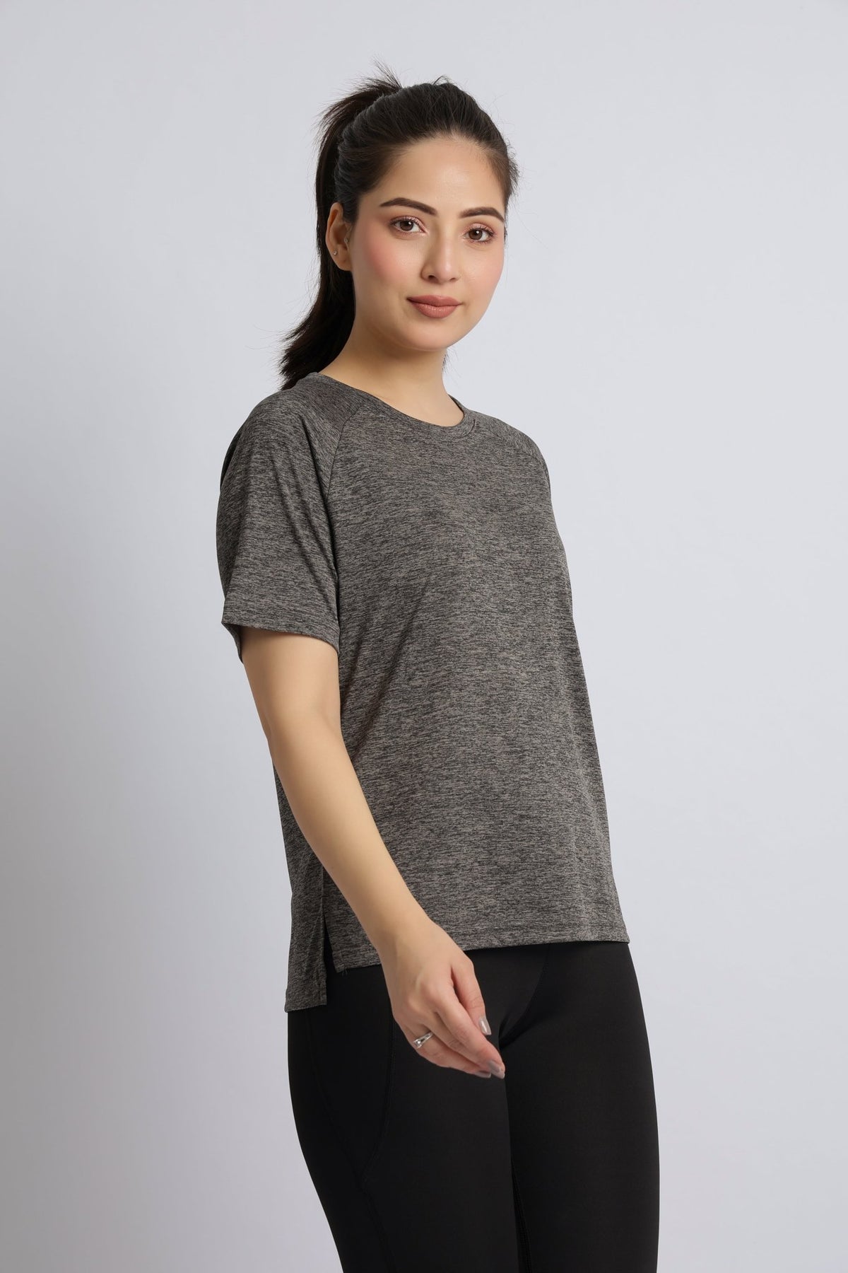 Dark grey melange active relax tshirt -Active relax t shirt