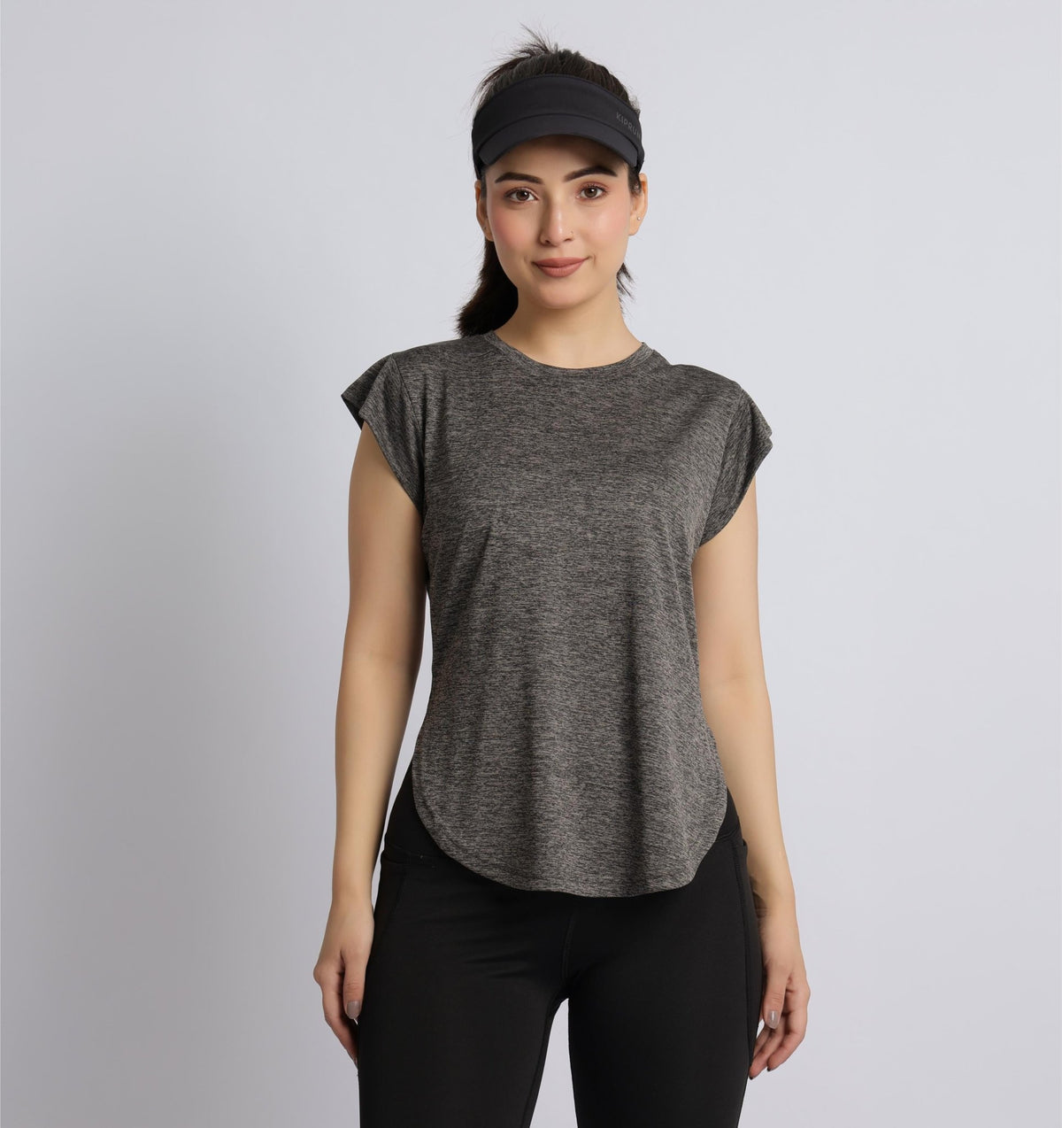 Dark grey melange active style tshirt -Active style tshirt