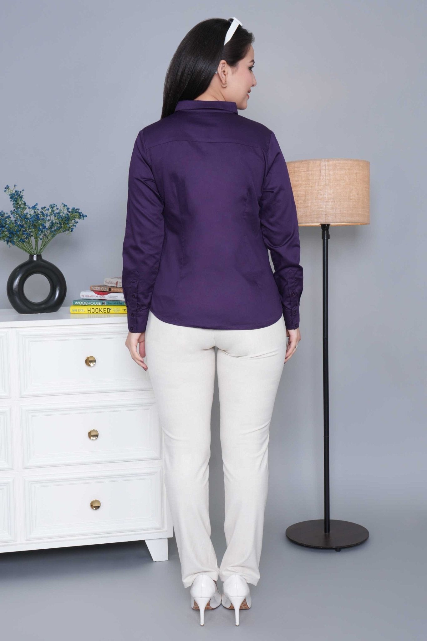 Dark purple cotton shirt - Cotton shirt