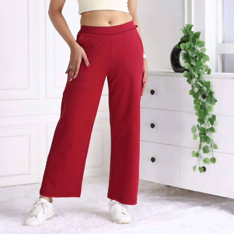 Dark rose all day wide flare pants with extra [100% USA HQ Cotton  Lycra] extra