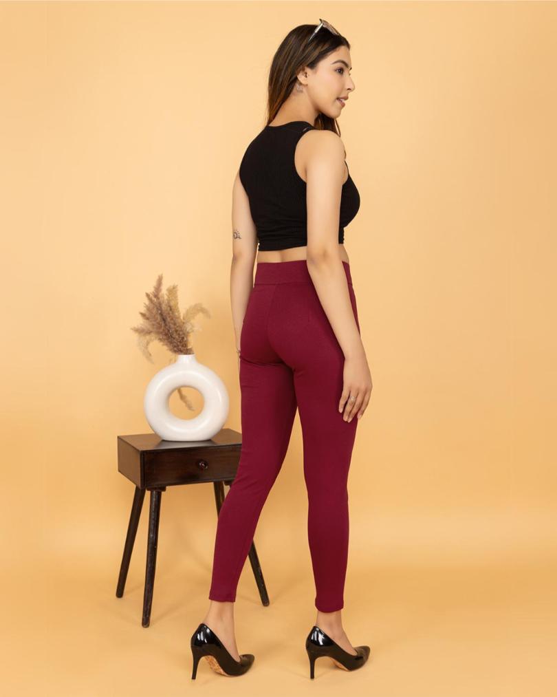 Dark rose Jeggings -Milano jegging pants