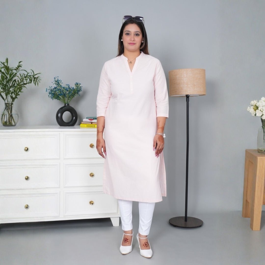 Flamingo pink 100% Premium Cotton Long Kurta - Long kurta