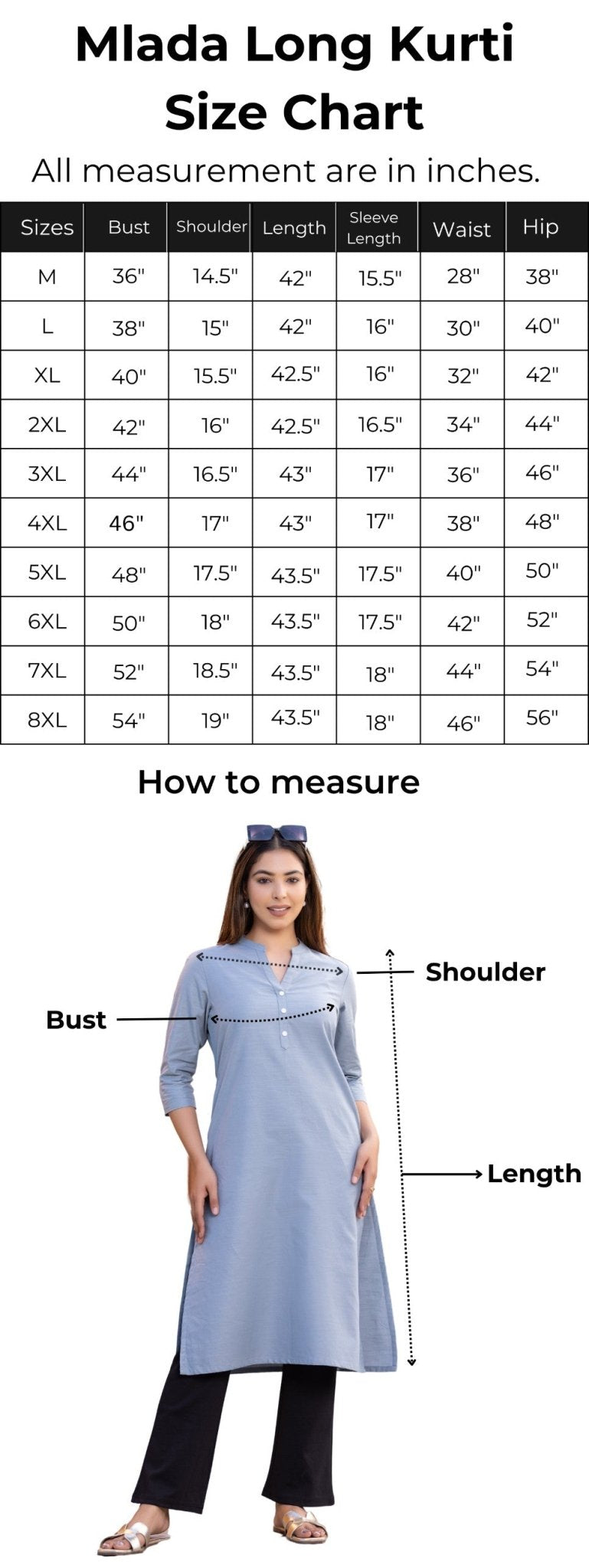 Gajri 100% Premium Cotton Long Kurta - Long kurta