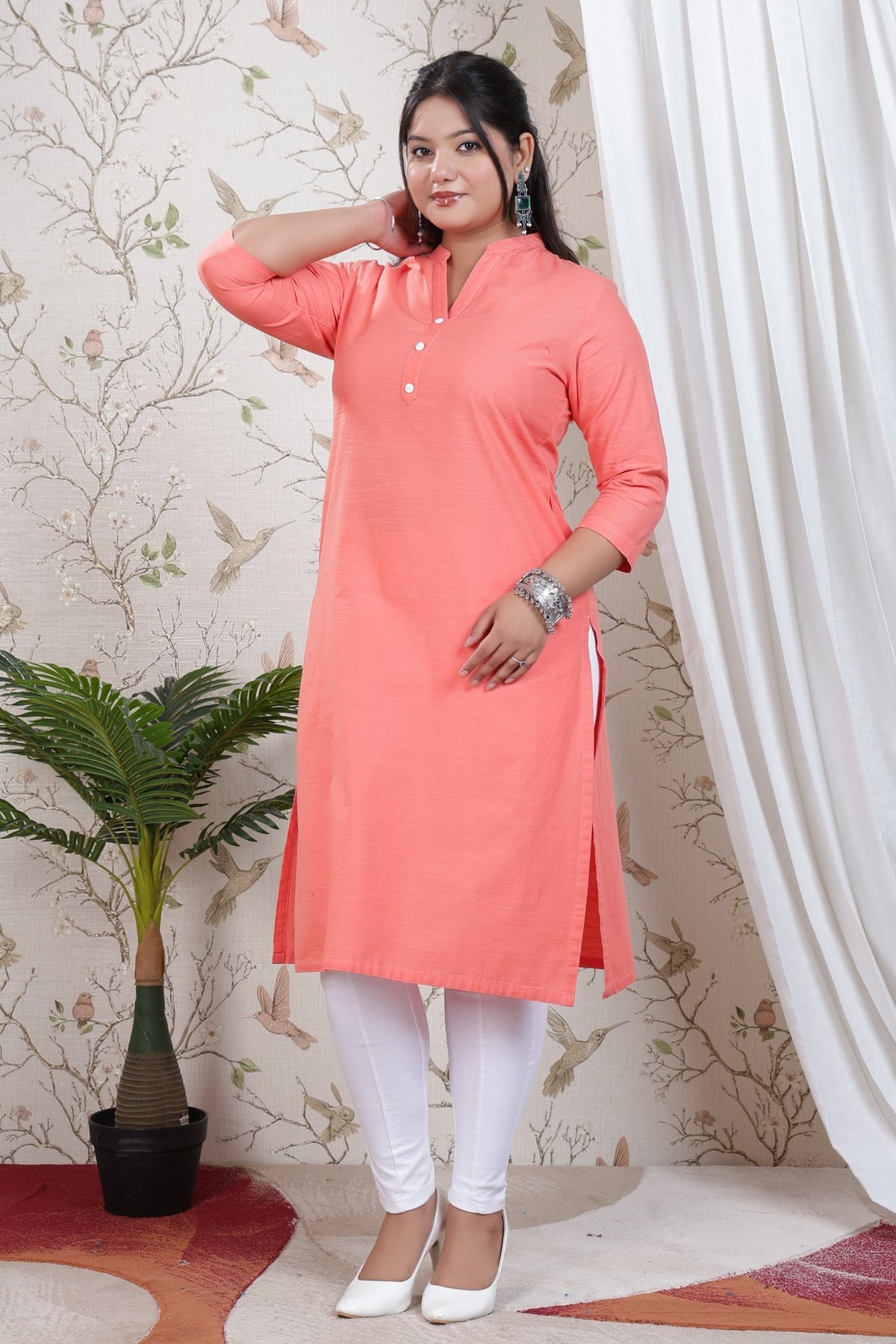 Gajri Linen Long kurta -Long kurta