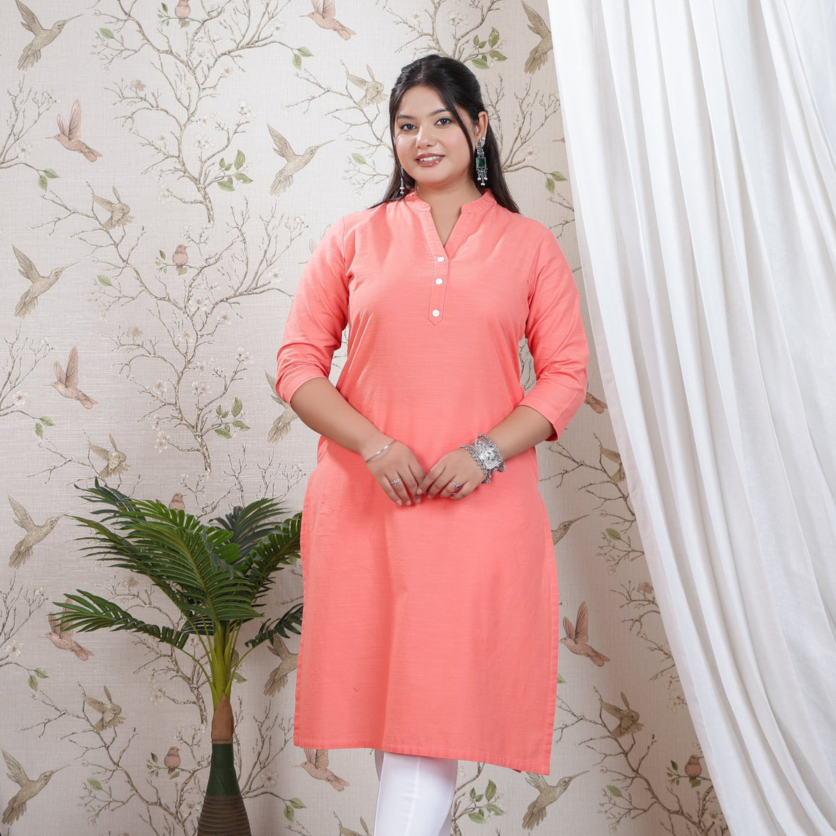 Gajri Linen Long kurta -Long kurta