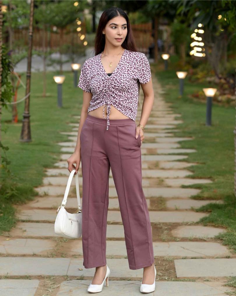 Grape Extra Flare Fit Pants -Milano extra flare fit pants