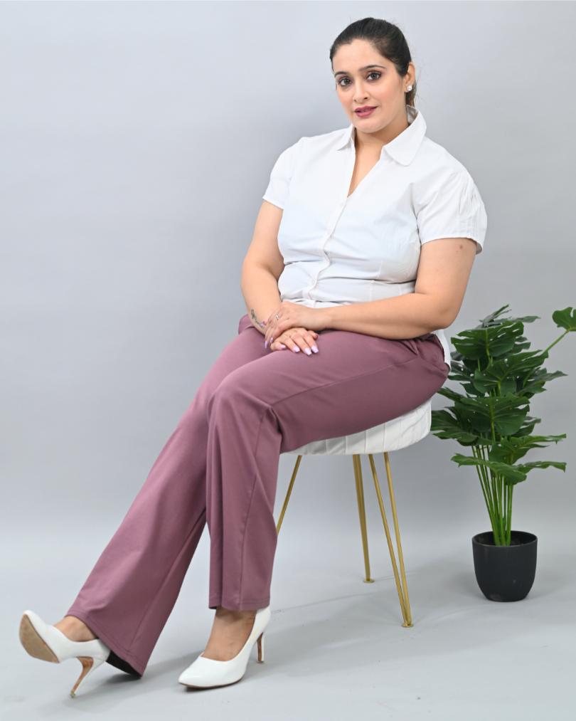 Grape Shake Plus Size Bootcut Flare Pants -Milano plus size bootcut flare pants