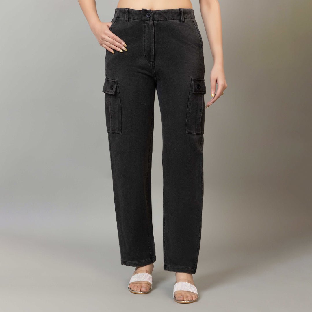 Grey denim cargo - Denim Cargo Pants