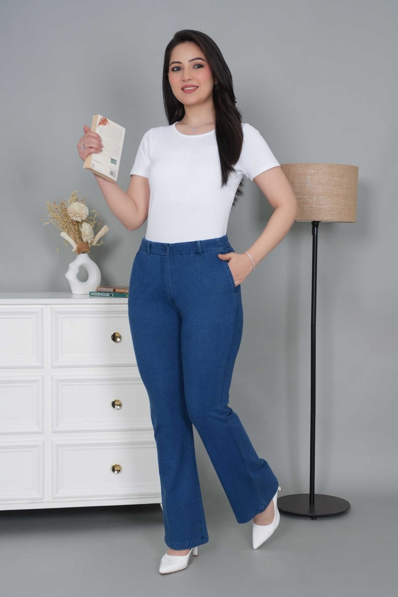 Light blue denim bootcut flare pant - Denim bootcut flare pants