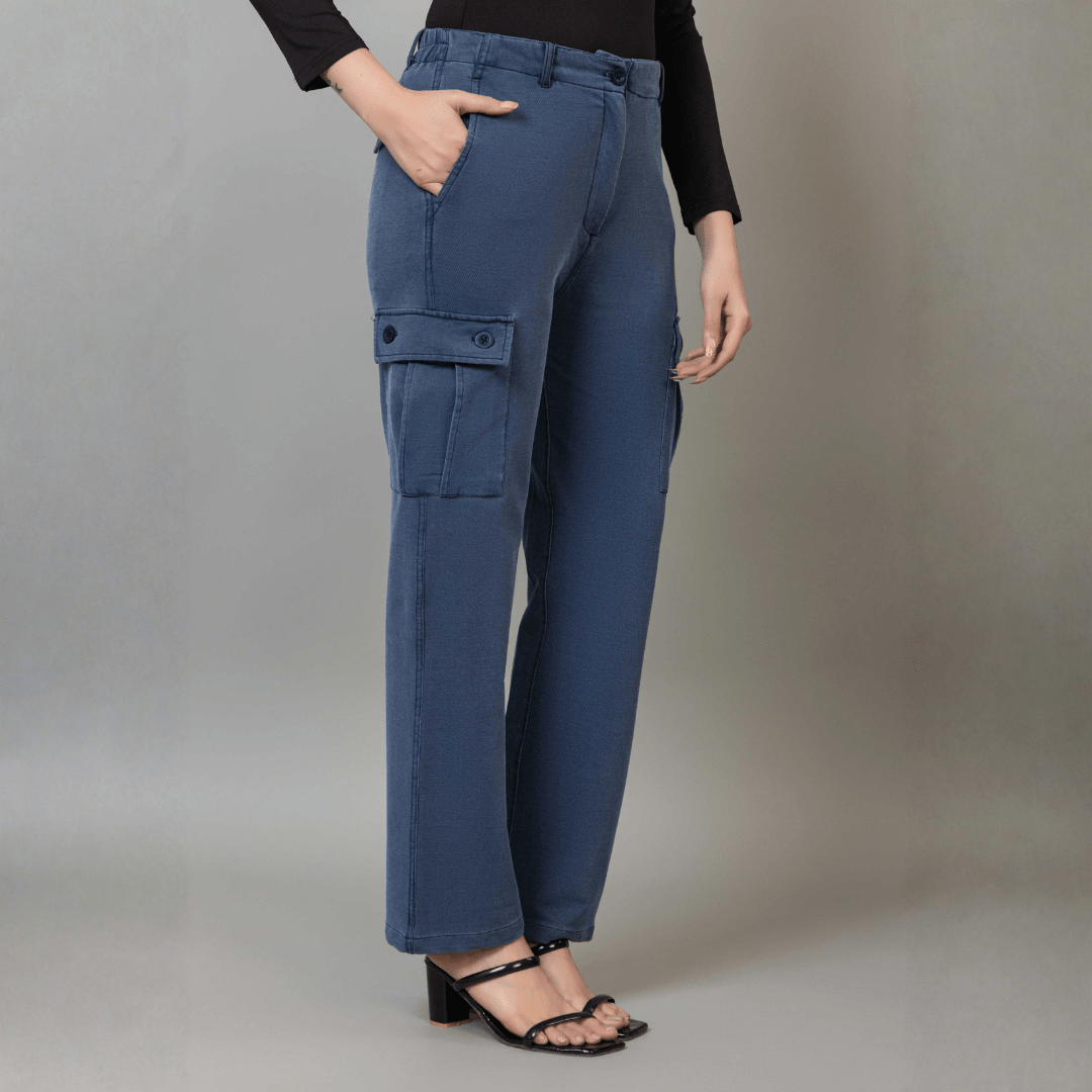 Light Blue denim cargo - Denim Cargo Pants