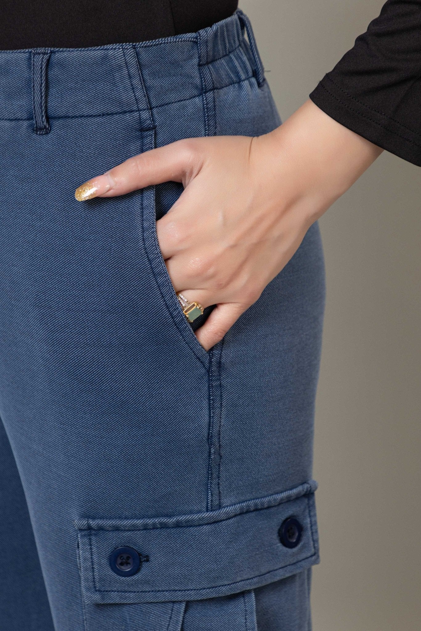 Light Blue denim cargo - Denim Cargo Pants