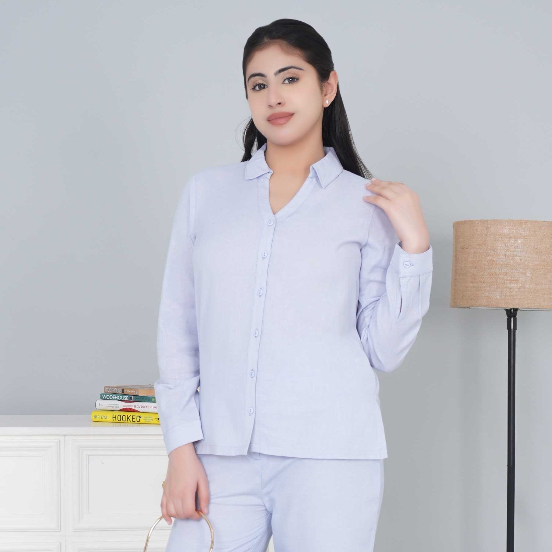 Light grey cotton linen shirts - Linen shirts