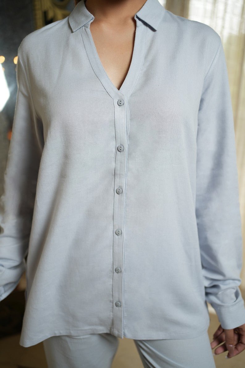 Light grey cotton linen shirts - Linen shirts
