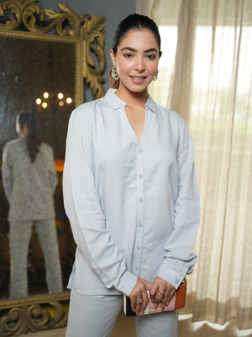 Light grey cotton linen shirts - Linen shirts