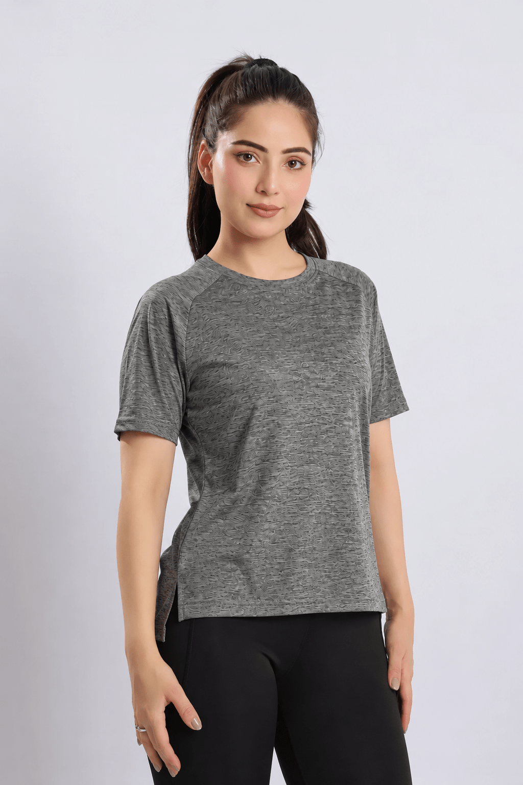 Light grey melange active relax tshirt -Active relax t shirt