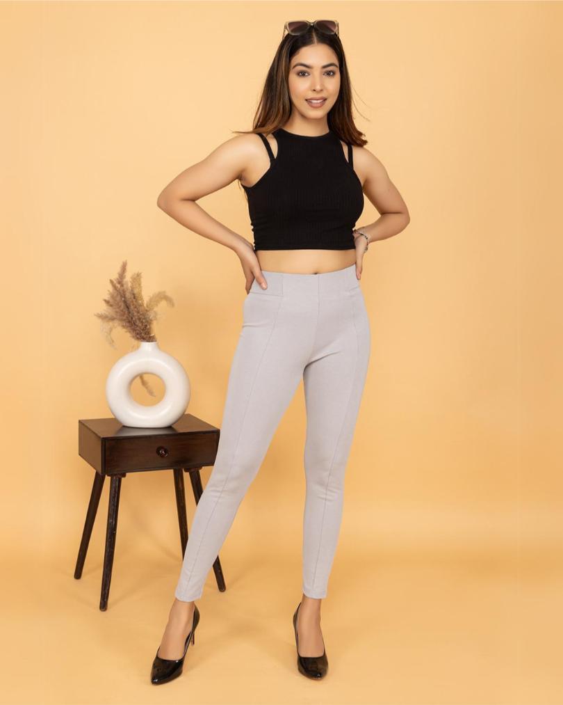 Lightgrey Jeggings -Milano jegging pants