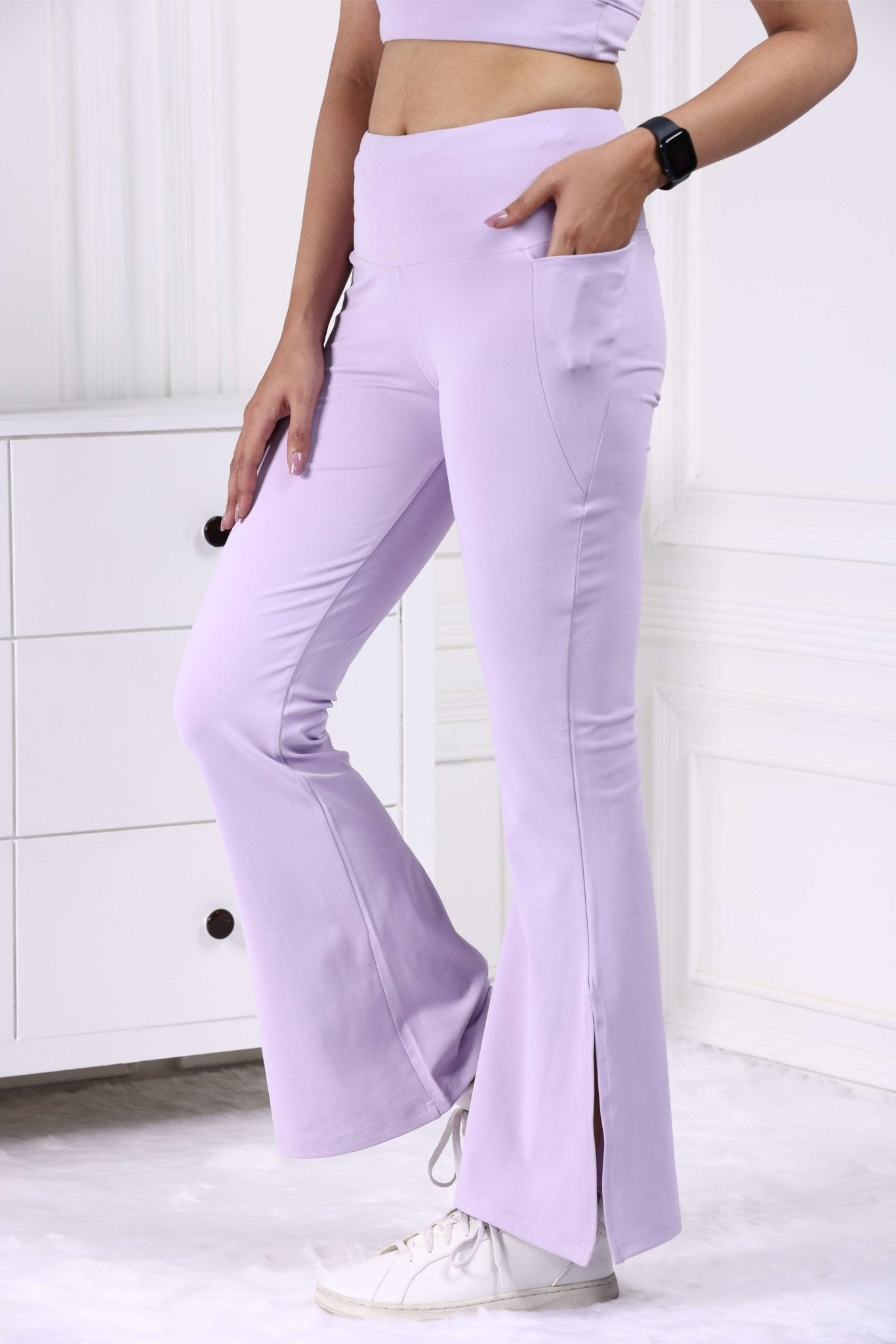 Lilac Active Flare with Slit Pants - Active flare with slit pants