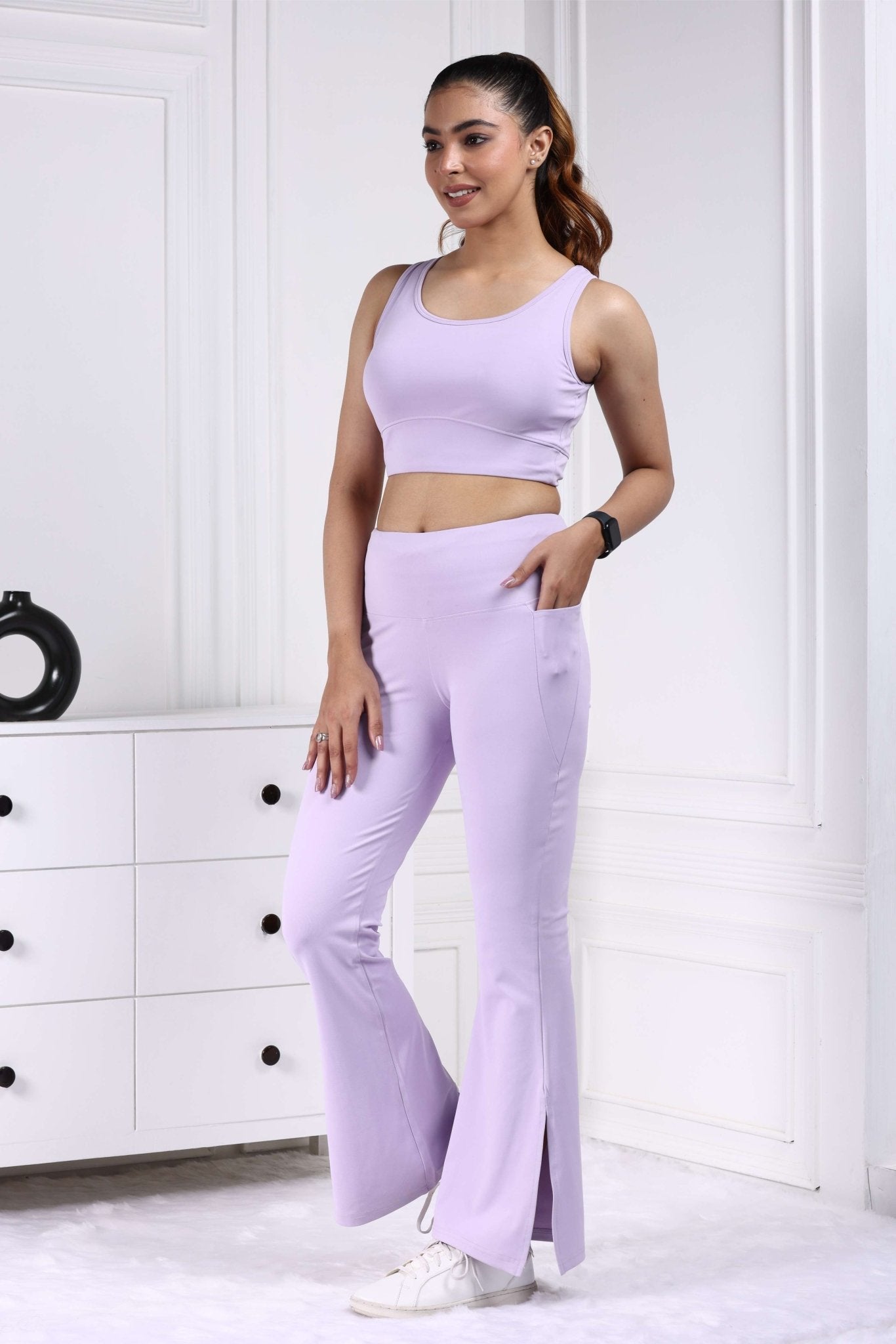 Lilac Active Flare with Slit Pants - Active flare with slit pants