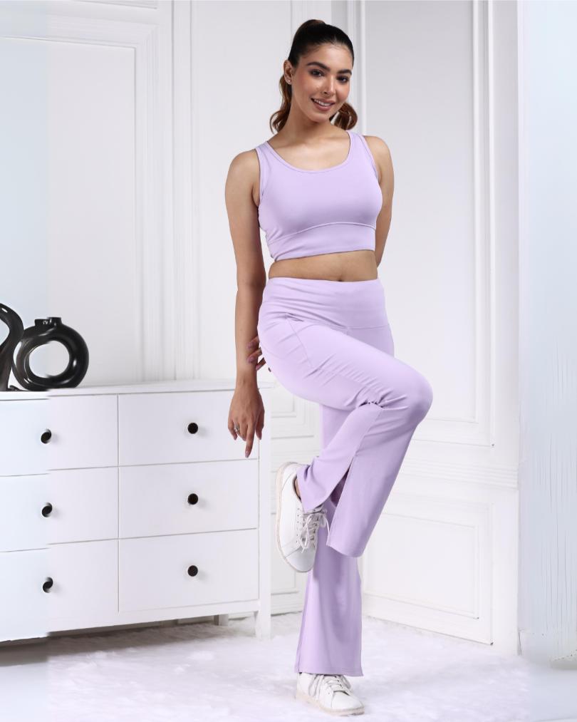 Lilac Active Flare with Slit Pants - Active flare with slit pants