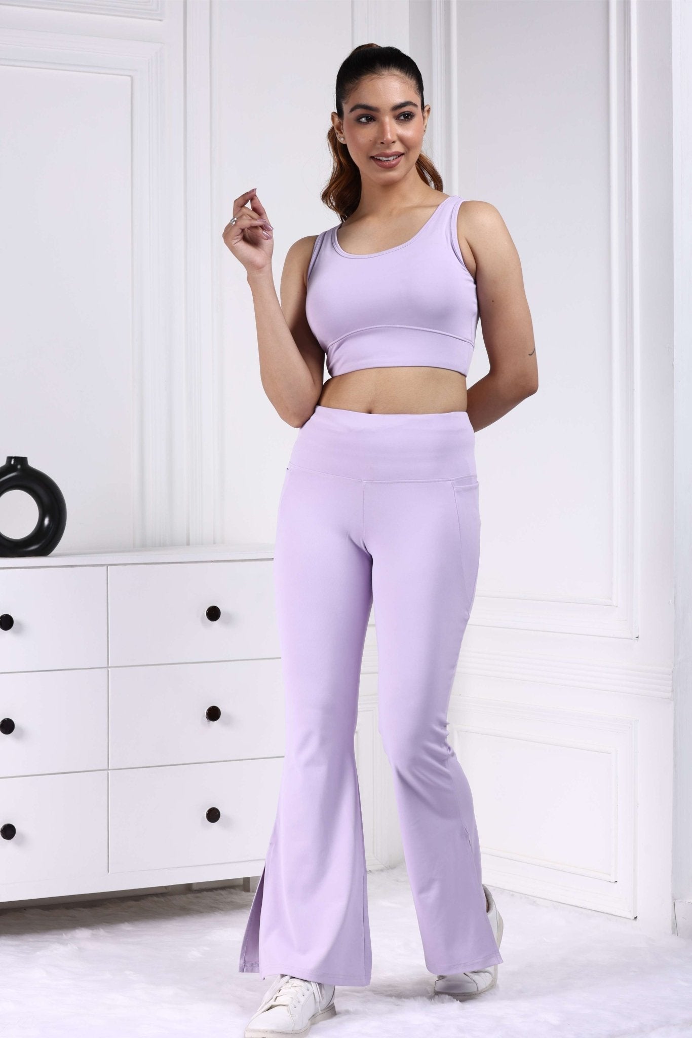 Lilac Active Flare with Slit Pants - Active flare with slit pants