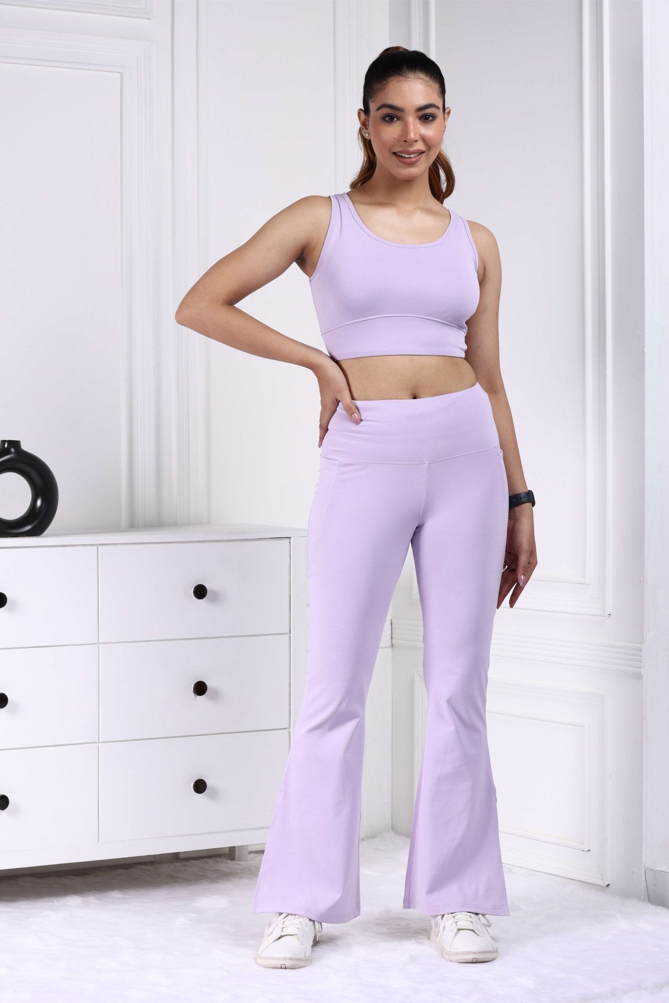 Lilac Active Flare with Slit Pants - Active flare with slit pants