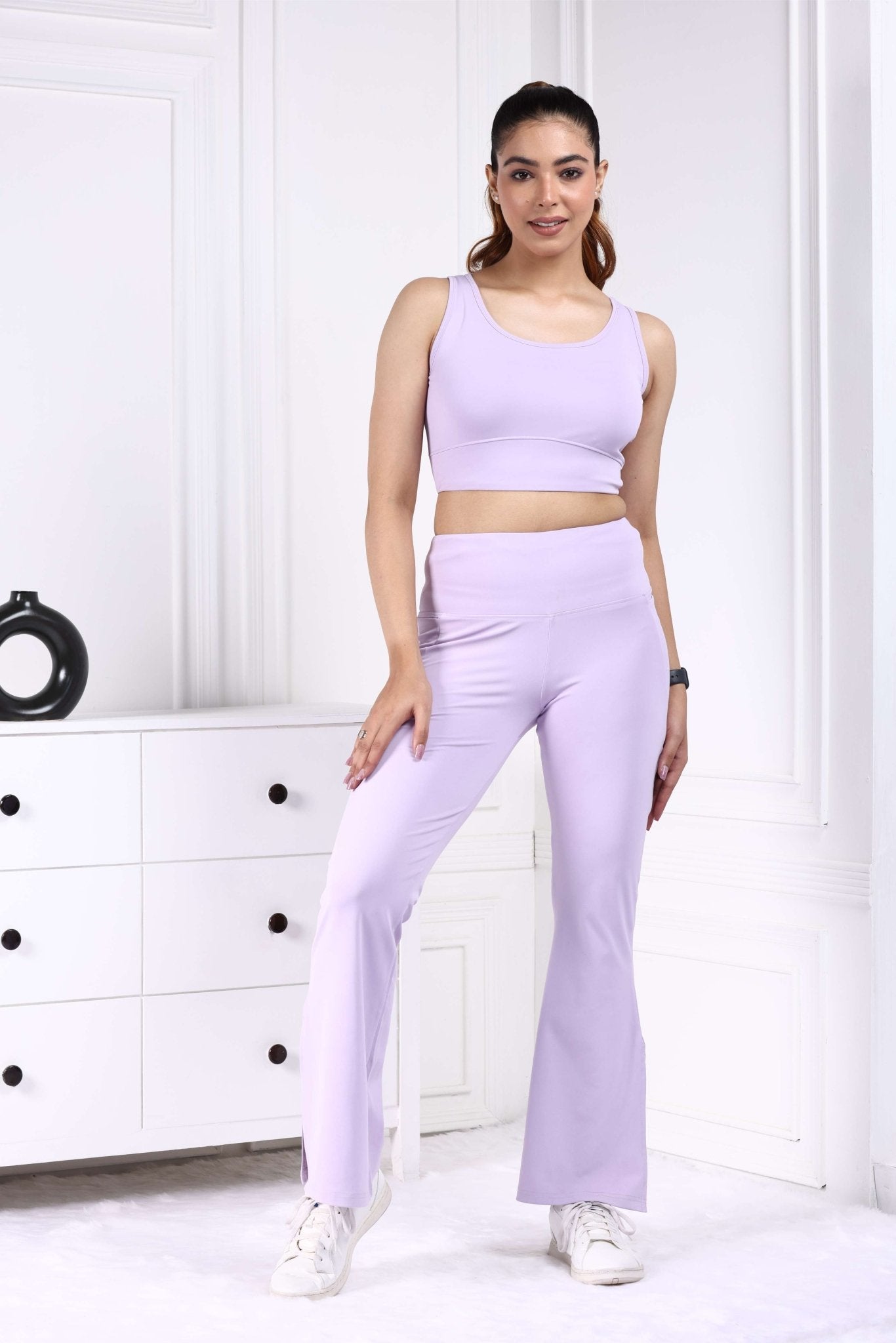 Lilac Active Flare with Slit Pants - Active flare with slit pants