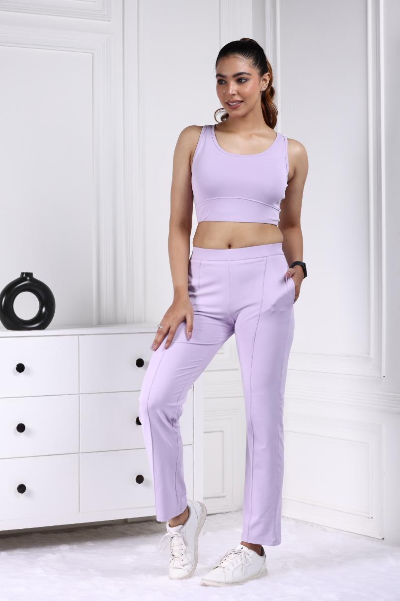 Lilac Active Yoga Pant Straight fit - Active cigarette pencil pants