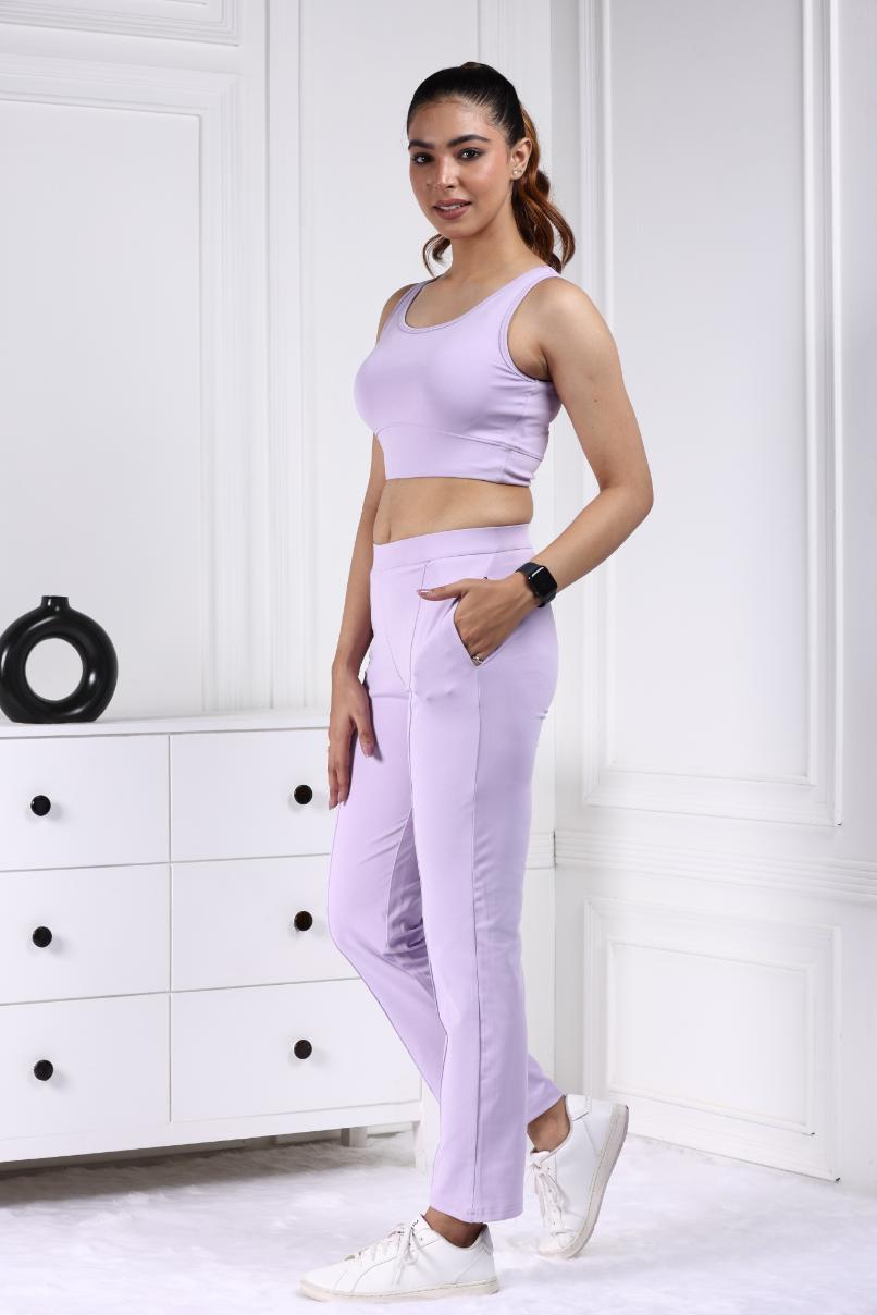 Lilac Active Yoga Pant Straight fit - Active cigarette pencil pants