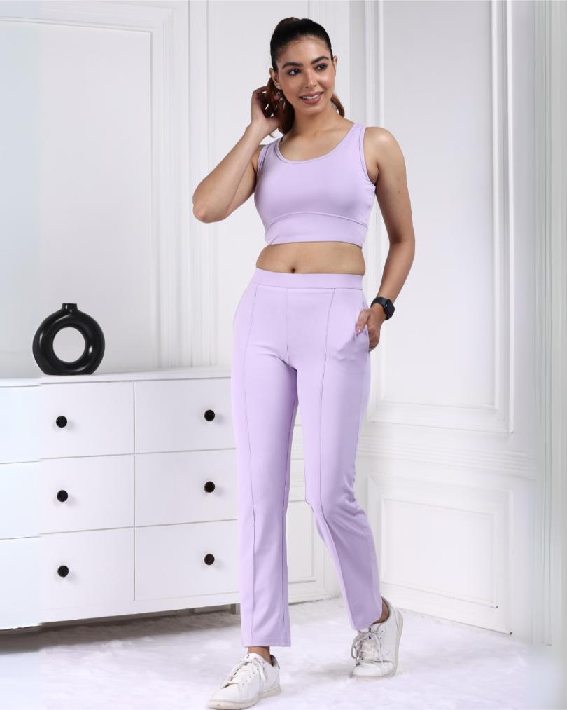 Lilac Active Yoga Pant Straight fit - Active cigarette pencil pants