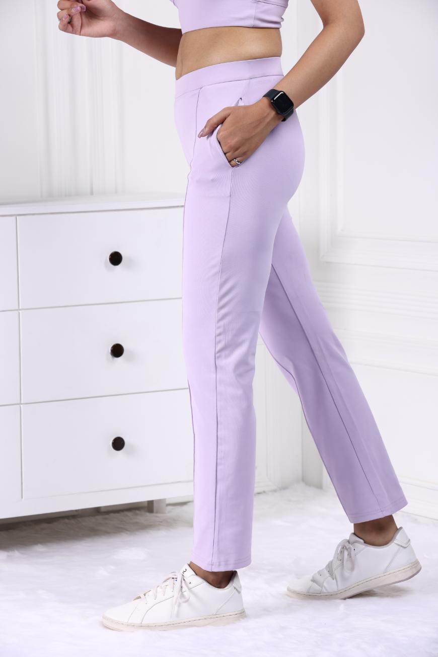 Lilac Active Yoga Pant Straight fit - Active cigarette pencil pants