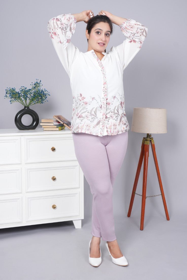 Lilac cotton legging - Cotton leggings