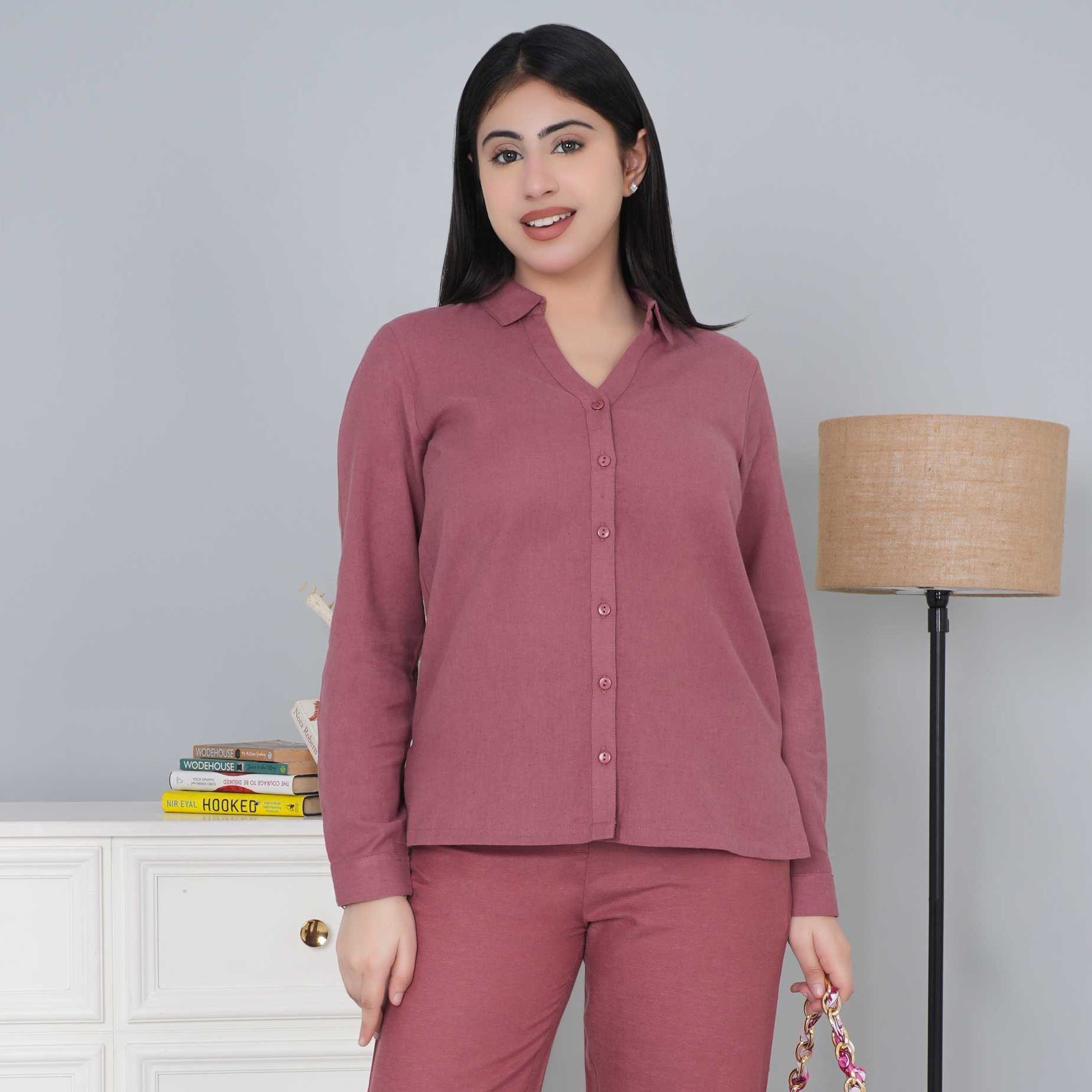 Maroon cotton linen shirts - Linen shirts