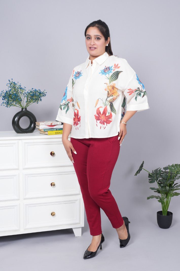 Maroon stretchable biowash USA HQ cotton premium jegging pant with pockets & superior elastic belt - Milano jegging pants with pcoket