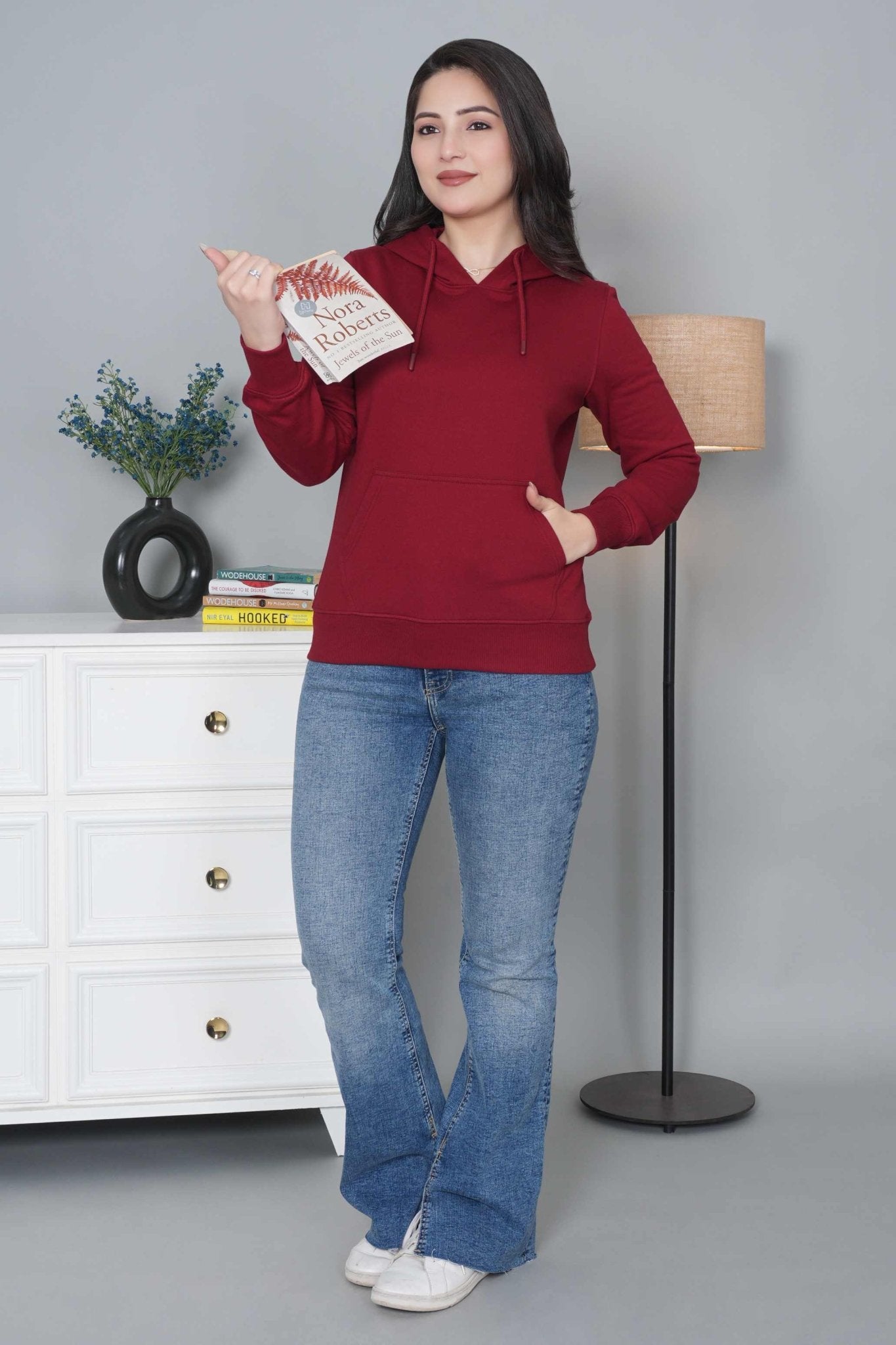 Maroon winter warm hoodies without zip with ultimate comfort - Winter hoodies