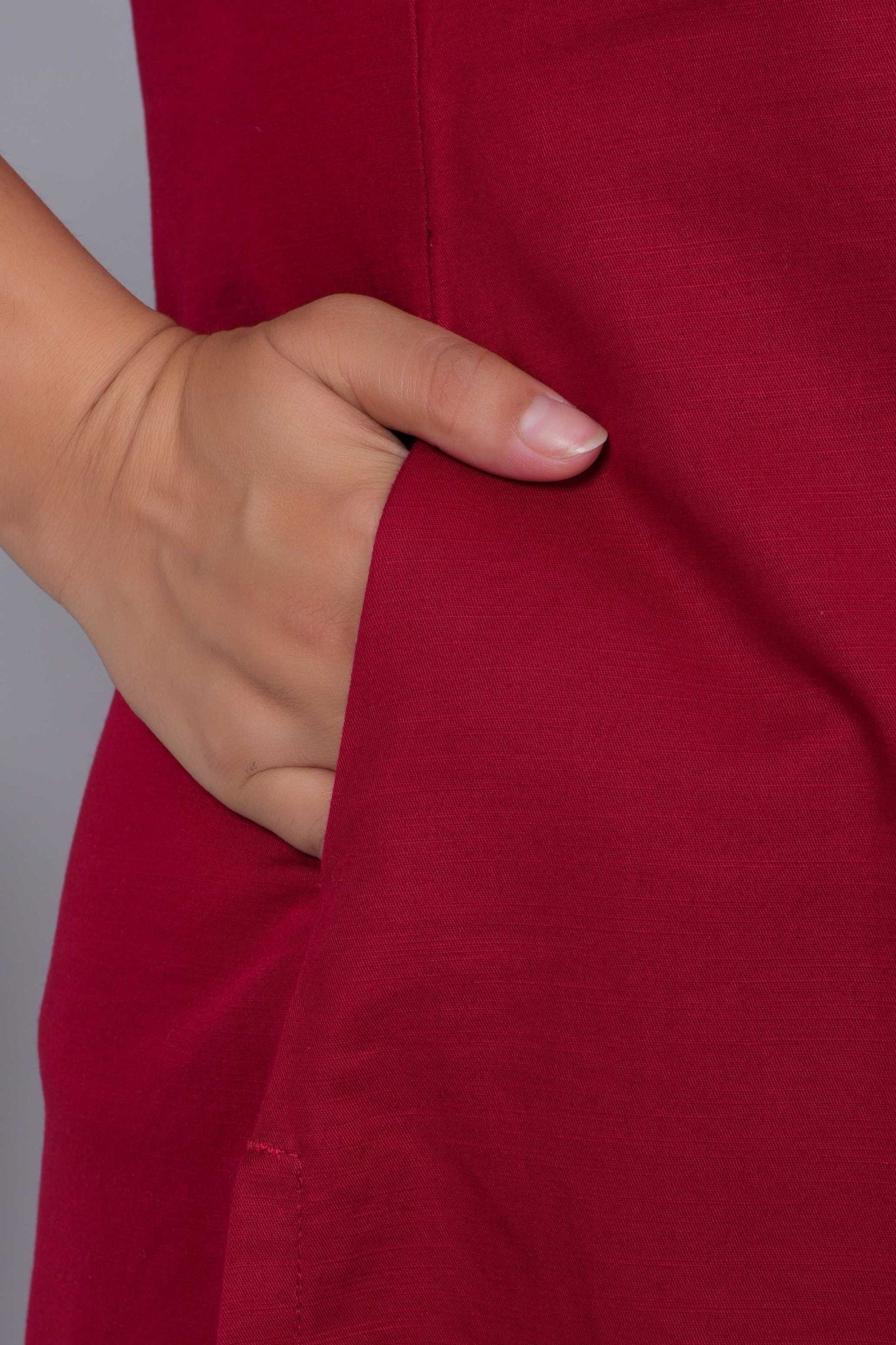 Mehroon 100% Premium Cotton Long Kurta - Long kurta