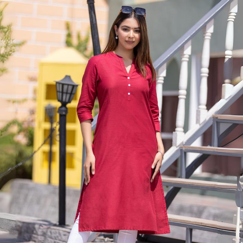 Mehroon long kurta for women ethnic casual formal kurtas for women