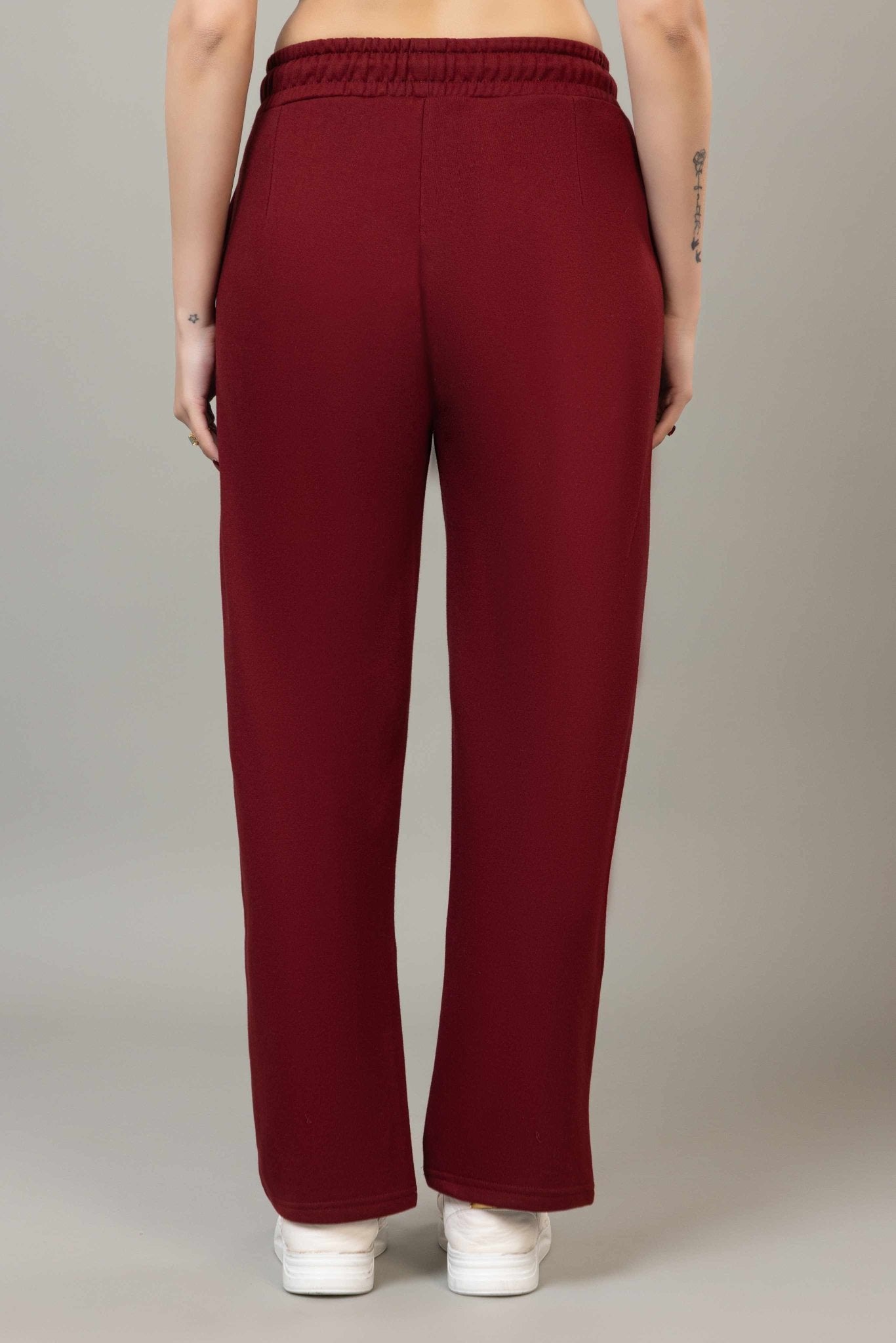 Mehroon winter warm straight fit pants - Winter straight pant