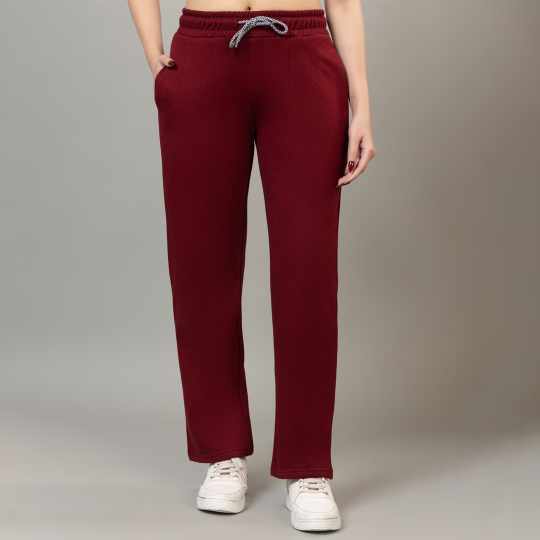 Mehroon winter warm straight fit pants - Winter straight pant