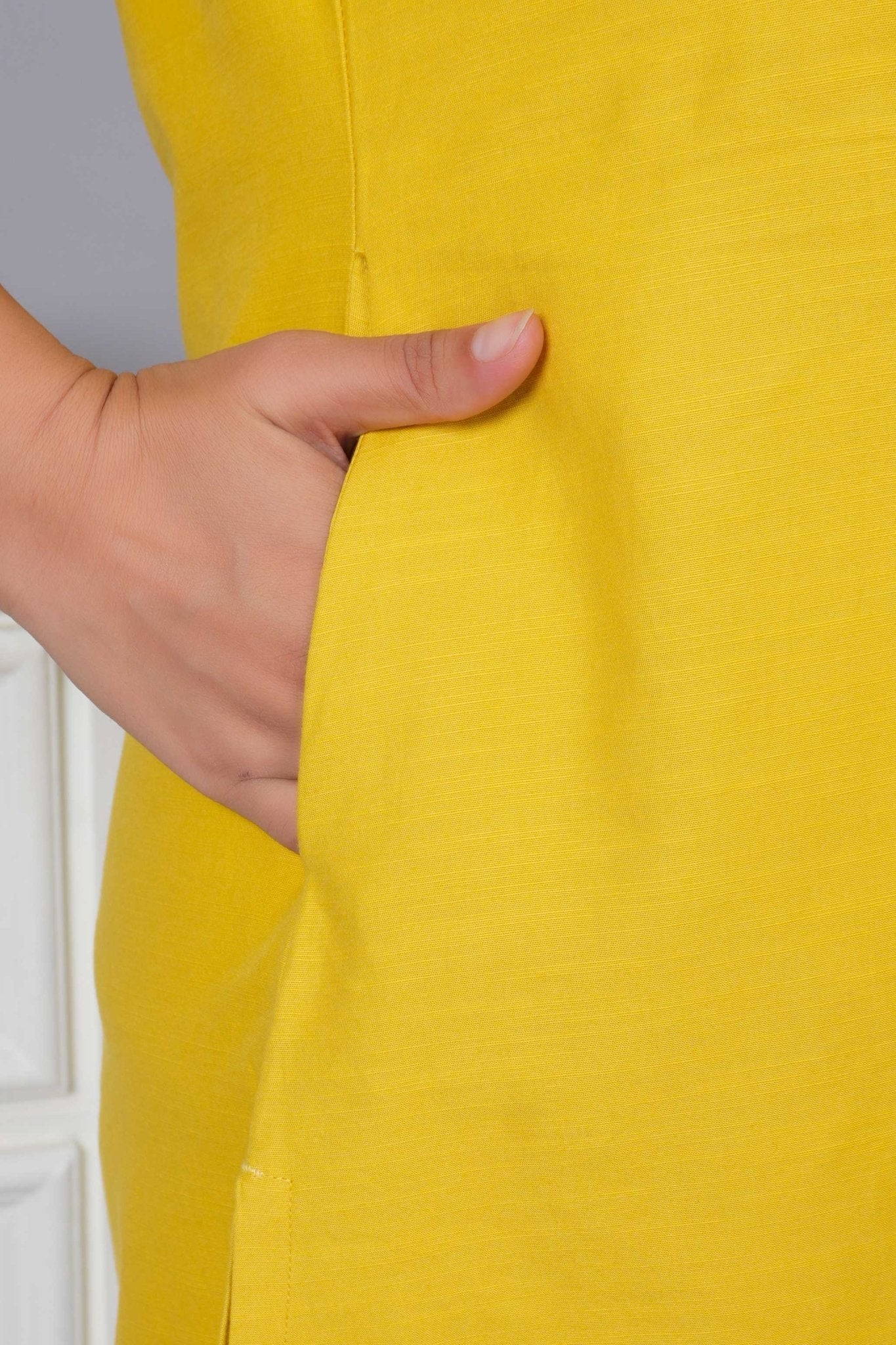 Mustard 100% Premium Cotton Long Kurta - Long kurta