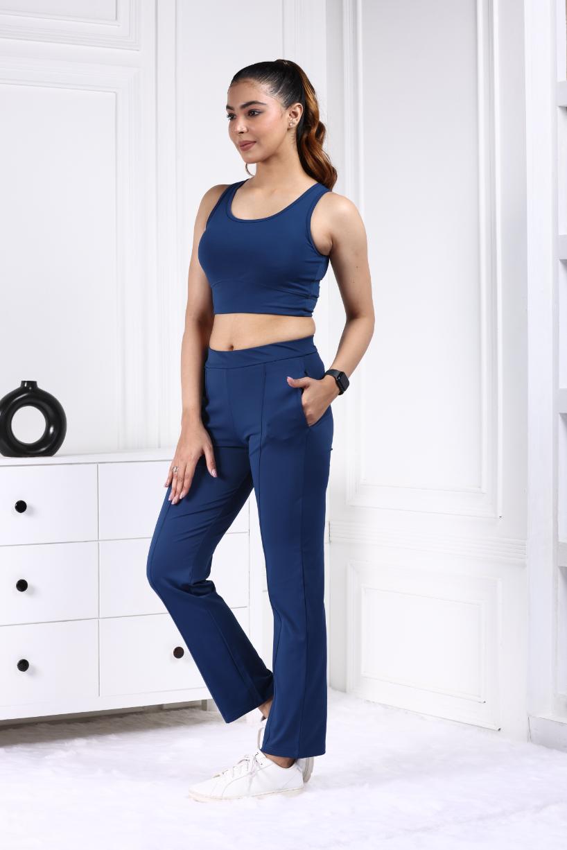 Navy Active Yoga Pant Straight fit - Active cigarette pencil pants