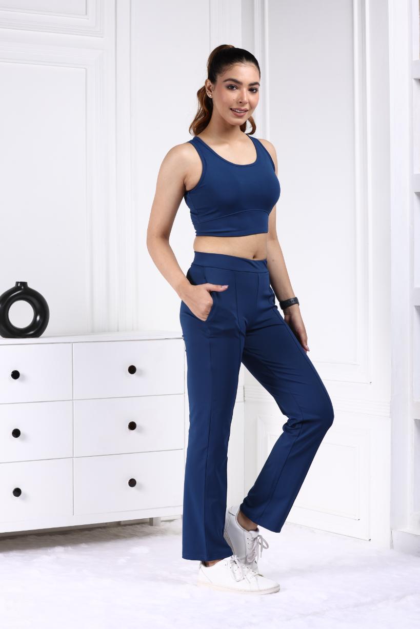 Navy Active Yoga Pant Straight fit - Active cigarette pencil pants